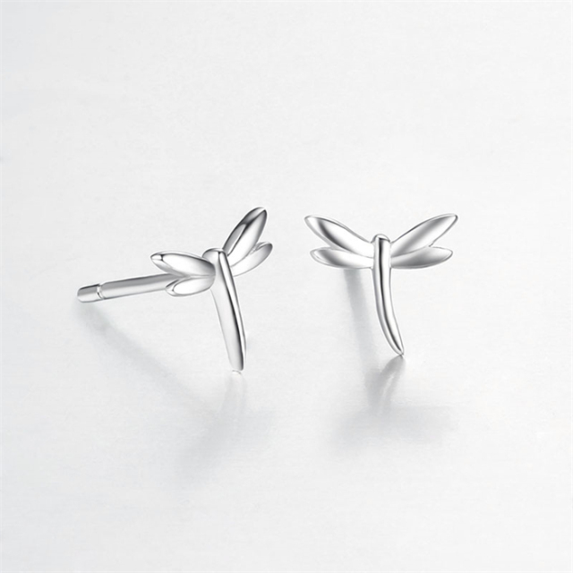 925 Sterling Silver Dragonfly Stud Earrings