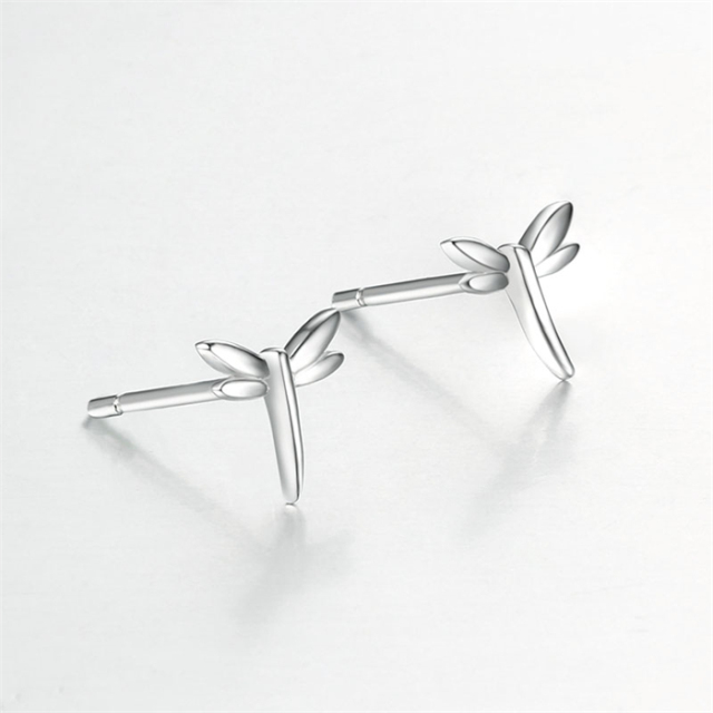 925 Sterling Silver Dragonfly Stud Earrings
