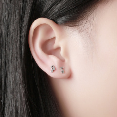 925 Sterling Silver Musical Notes Stud Earrings