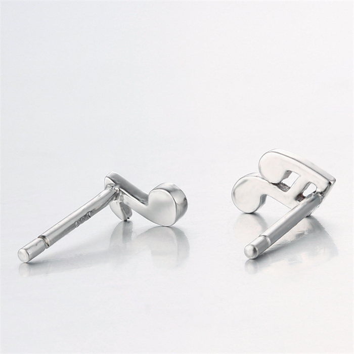 925 Sterling Silver Musical Notes Stud Earrings