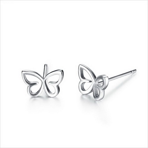 925 Sterling Silver Butterfly Stud Earrings
