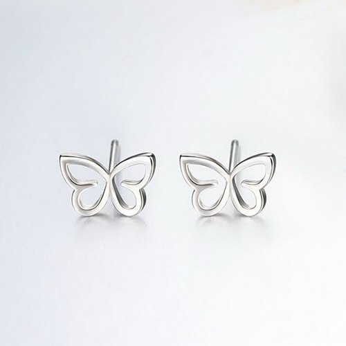 925 Sterling Silver Butterfly Stud Earrings