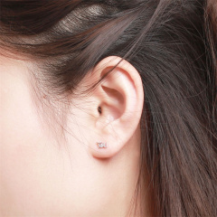 925 Sterling Silver CZ Letter Stud Earrings