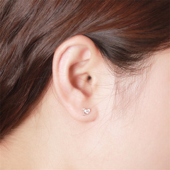 925 Sterling Silver CZ Letter Stud Earrings