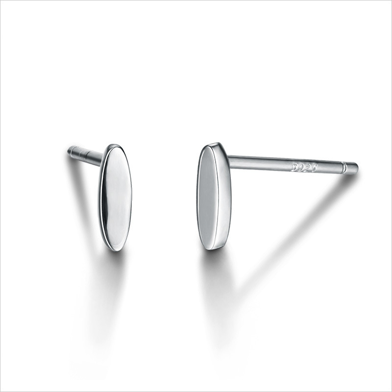 925 Sterling Silver Oval Stud Earrings