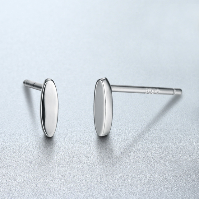 925 Sterling Silver Oval Stud Earrings