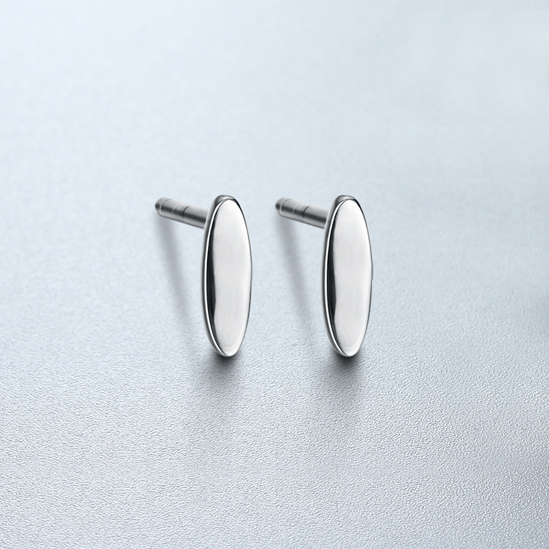 925 Sterling Silver Oval Stud Earrings