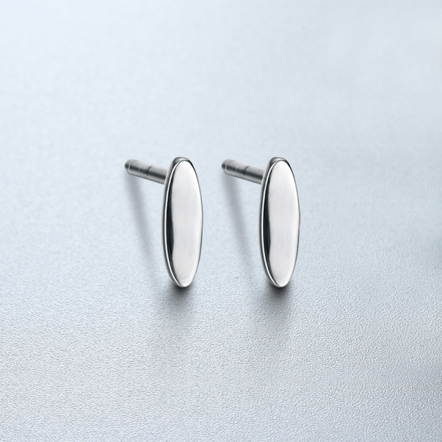 925 Sterling Silver Oval Stud Earrings