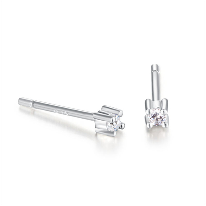 925 Sterling Silver CZ Stud Earrings