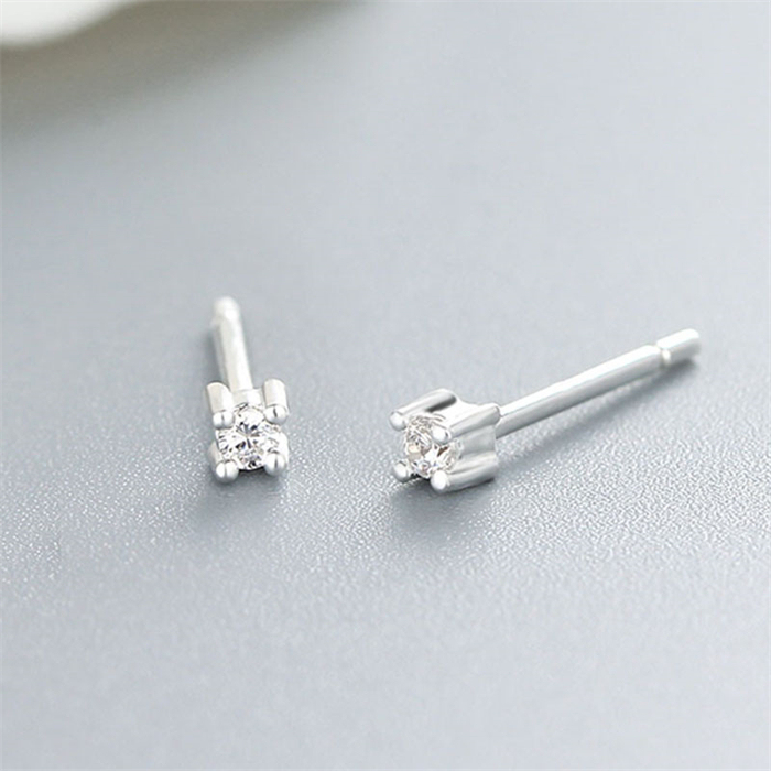 925 Sterling Silver CZ Stud Earrings