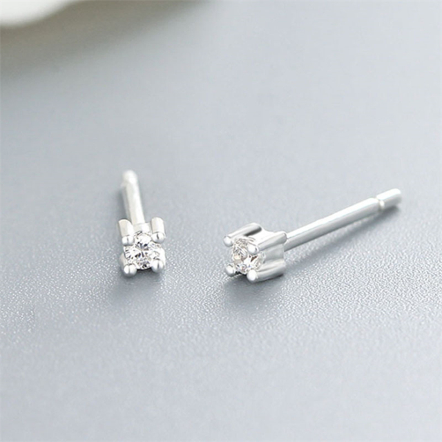 925 Sterling Silver CZ Stud Earrings