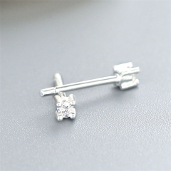 925 Sterling Silver CZ Stud Earrings