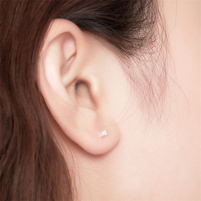 925 Sterling Silver CZ Stud Earrings