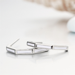925 Sterling Silver Open Morph Pentagon Hoop Earrings