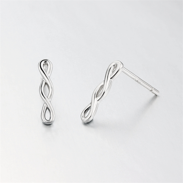 925 Sterling Silver Twist Drop Earrings