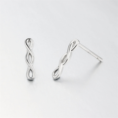 925 Sterling Silver Twist Drop Earrings