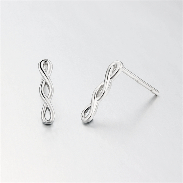 925 Sterling Silver Twist Drop Earrings