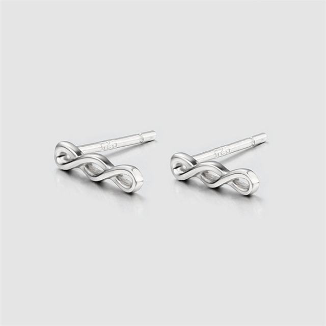 925 Sterling Silver Twist Drop Earrings