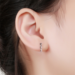 925 Sterling Silver Twist Drop Earrings