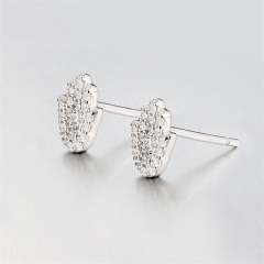 925 Sterling Silver Cubic Zirconia Hand Stud Earrings