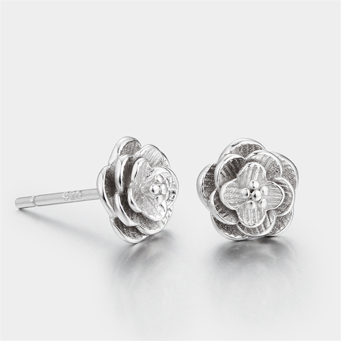 925 Sterling Silver Flower Stud Earrings