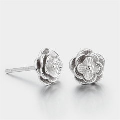 925 Sterling Silver Flower Stud Earrings
