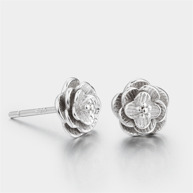 925 Sterling Silver Flower Stud Earrings
