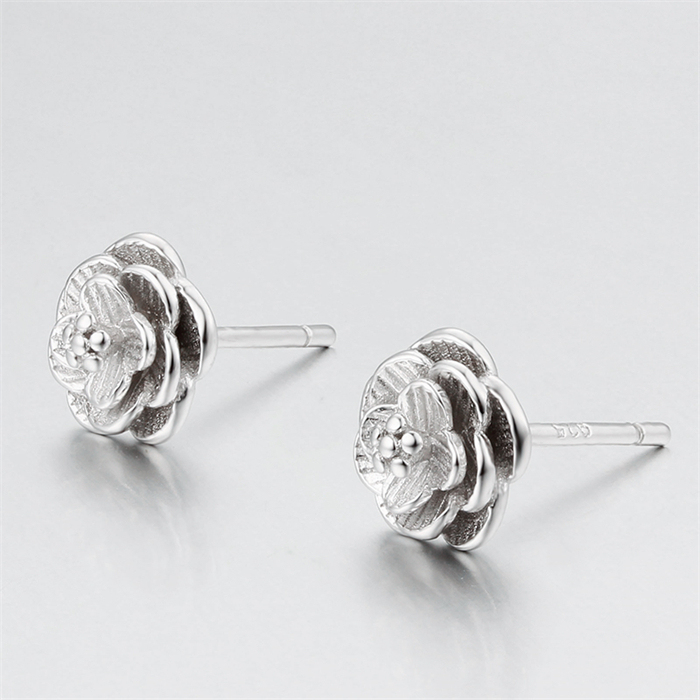 925 Sterling Silver Flower Stud Earrings