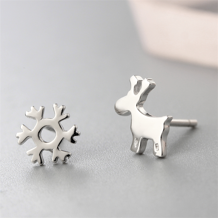 925 Sterling Silver Christmas Stud Earrings Set