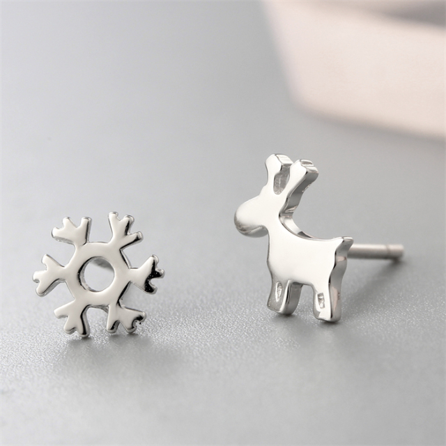925 Sterling Silver Christmas Stud Earrings Set