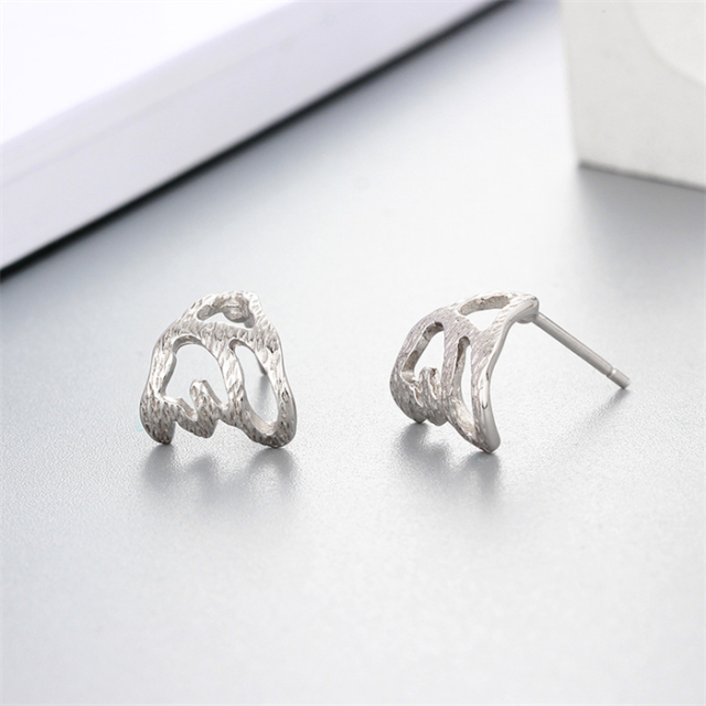 925 Sterling Silver Unique Stud Earrings