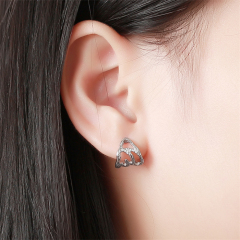 925 Sterling Silver Unique Stud Earrings