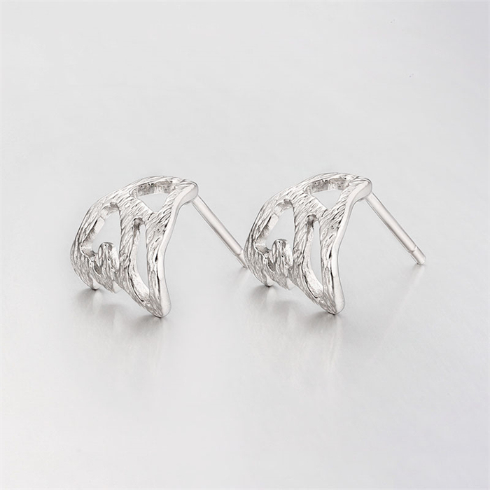 925 Sterling Silver Unique Stud Earrings