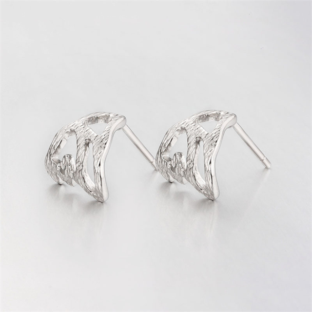 925 Sterling Silver Unique Stud Earrings
