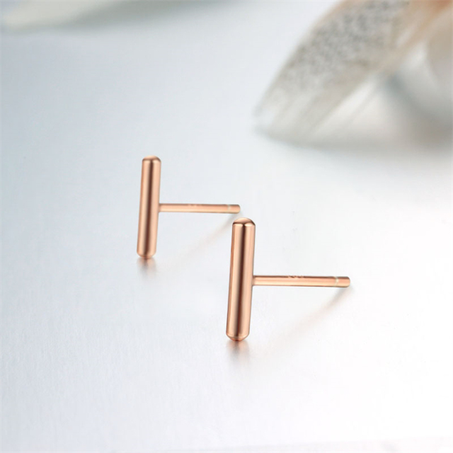 925 Sterling Silver Minimalist Stick Stud Earrings