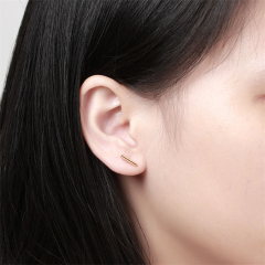 925 Sterling Silver Minimalist Stick Stud Earrings