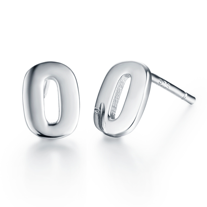 925 Sterling Silver Letter Stud Earrings