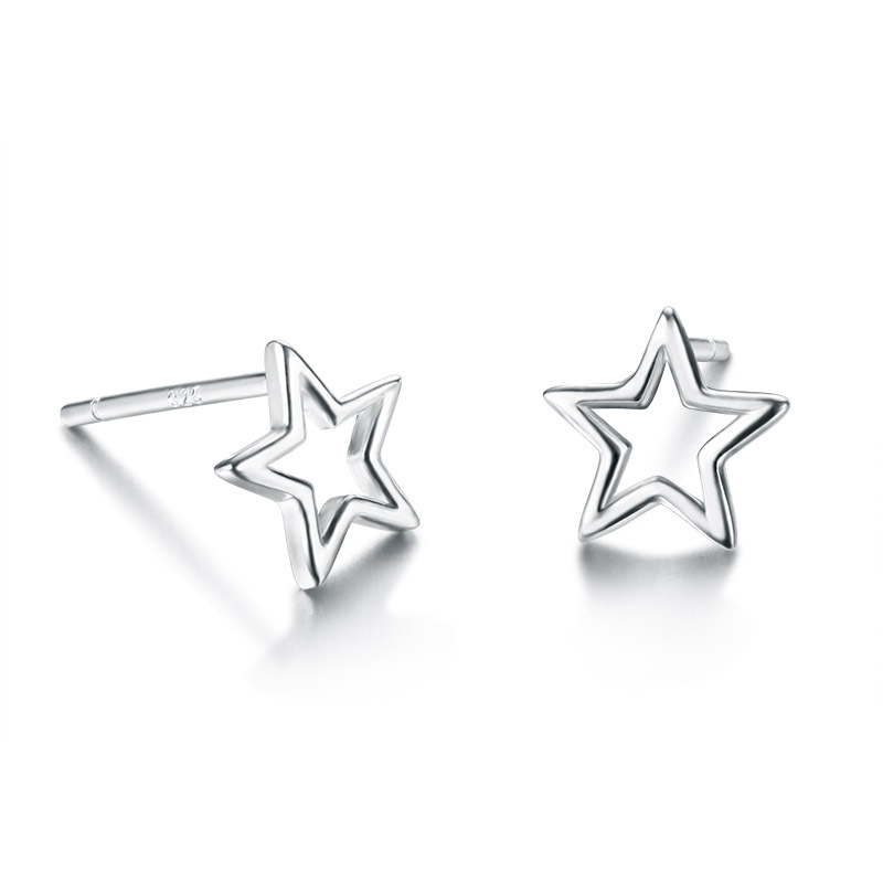 925 Sterling Silver Star Stud Earrings