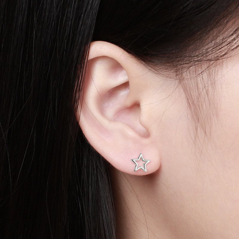 925 Sterling Silver Star Stud Earrings