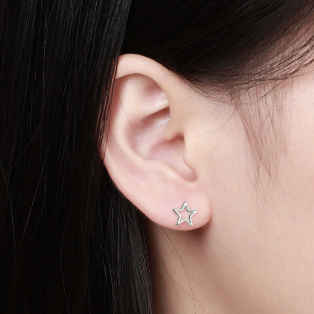 925 Sterling Silver Star Stud Earrings