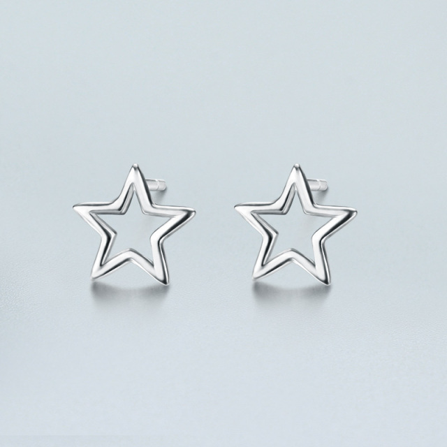 925 Sterling Silver Star Stud Earrings
