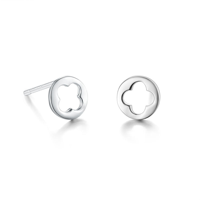 925 Sterling Silver Round Hollow Stud Earrings