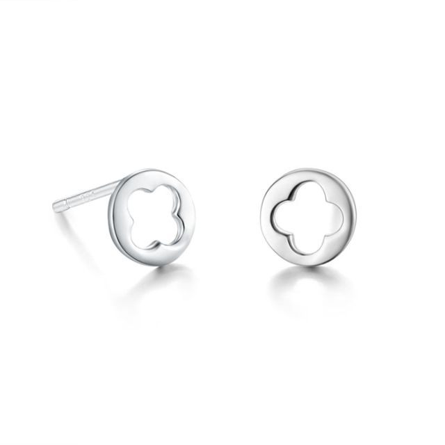 925 Sterling Silver Round Hollow Stud Earrings