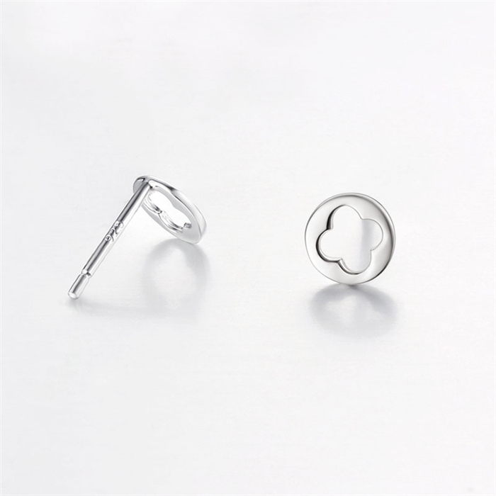 925 Sterling Silver Round Hollow Stud Earrings