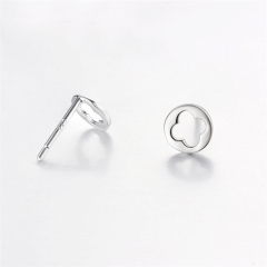 925 Sterling Silver Round Hollow Stud Earrings
