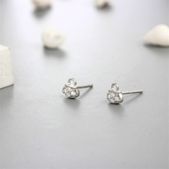 925 Sterling Silver Cubic Zirconia Bag Design Stud Earrings