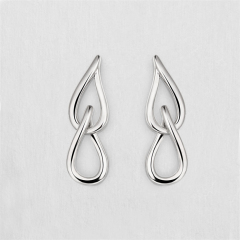 925 Sterling Silver 2 Waterdrop Shaped Drop Earrings