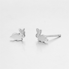 925 Sterling Silver Lovely Rabbit Stud Earrings For Cute Girls