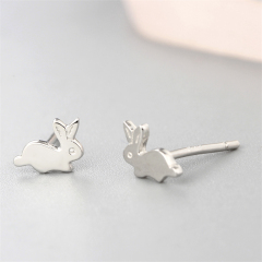 925 Sterling Silver Lovely Rabbit Stud Earrings For Cute Girls
