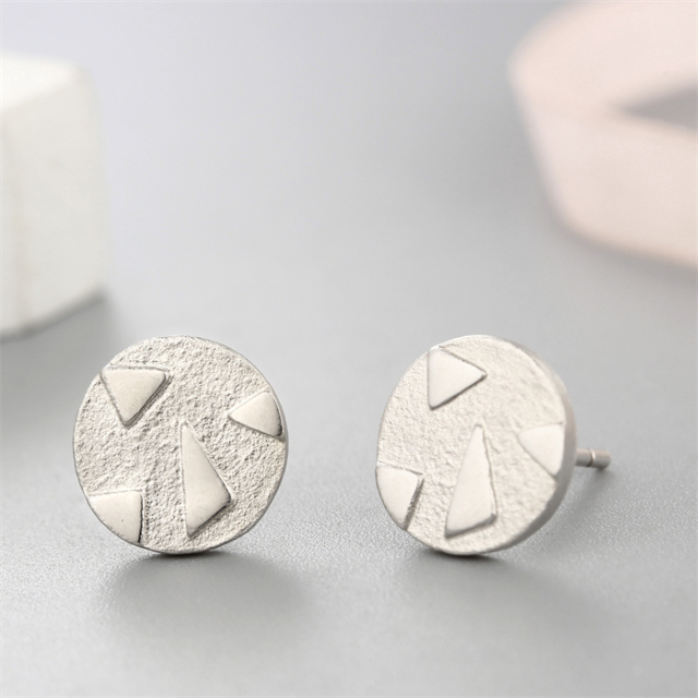 925 Sterling Silver Round Stud Earrings